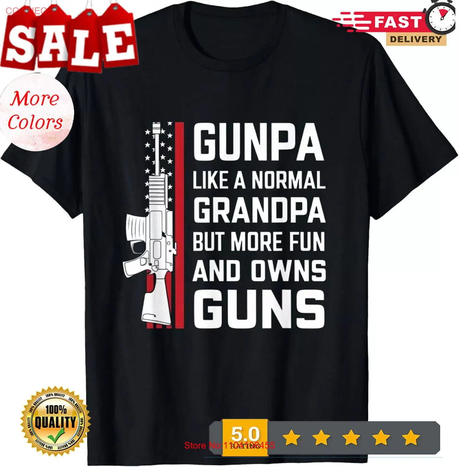 

Gunpa Like A Normal Grandpa But More Fun And Owns Guns Gift Unisex T-Shirt