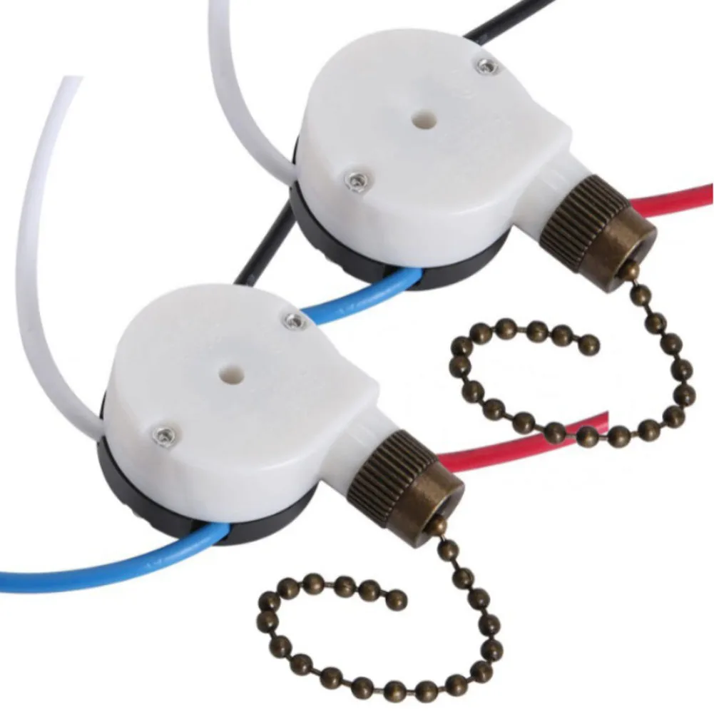 Fan Controller Pull Chain Switchs Brand New UL1015 18AWG ZE-208S 2pcs 3A-6A 250VAC Antique Brass Fan Controller