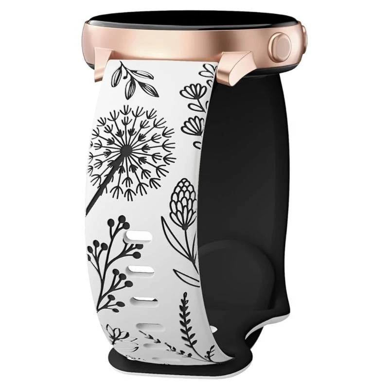 Универсальные силиконовые часы -ремни 20 мм с цветочной гравировкой