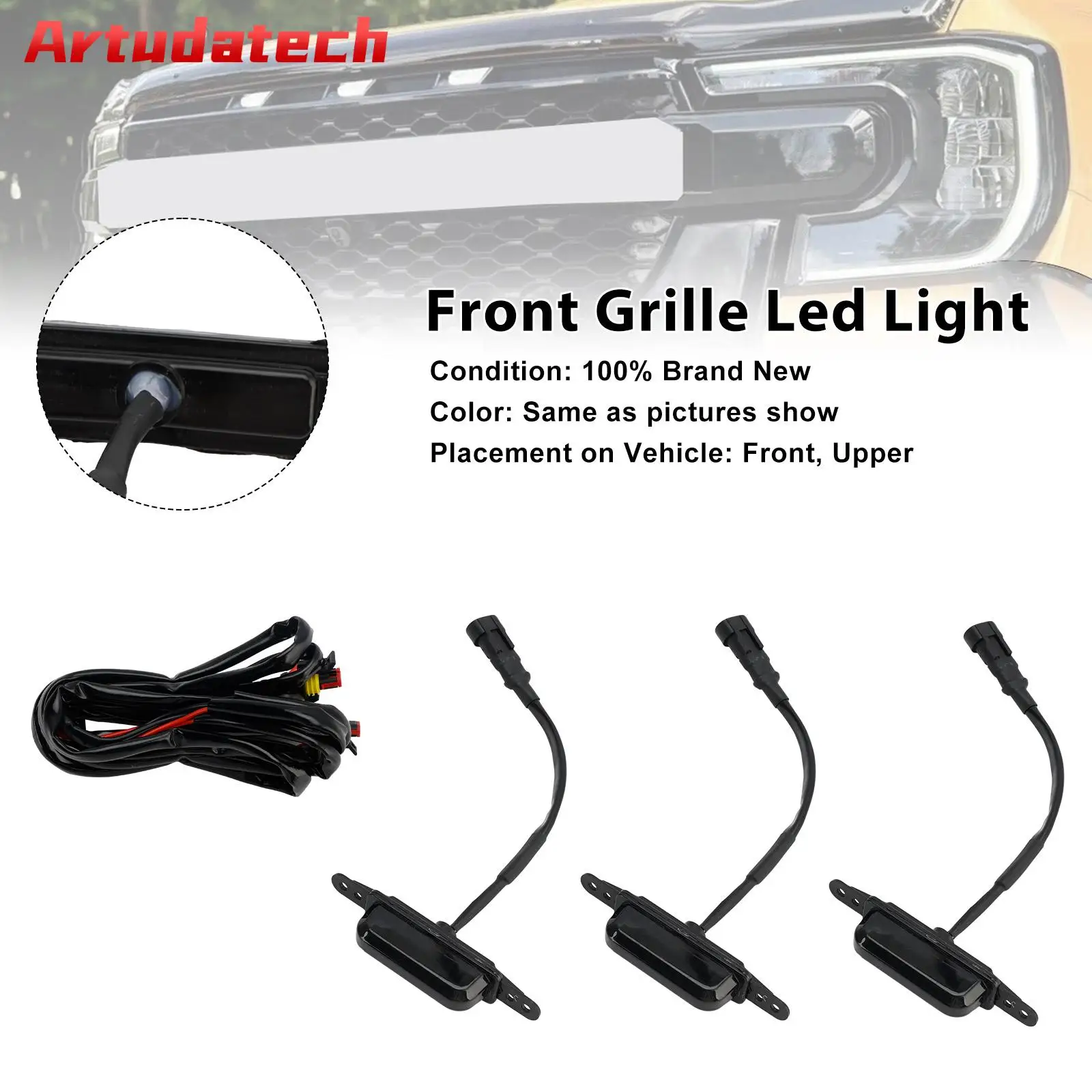 

Artudatech White Led Light Front Bumper Grille Fit Ford Ranger Next Gen Wildtrak 2023-2025 2024