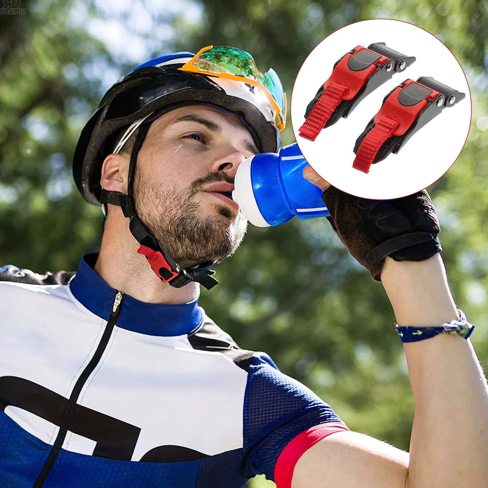 2pcs Chin Strap Buckle For Motorcycle Quick Release Replacement Durable Abs Iron Lightweight Secure Fit