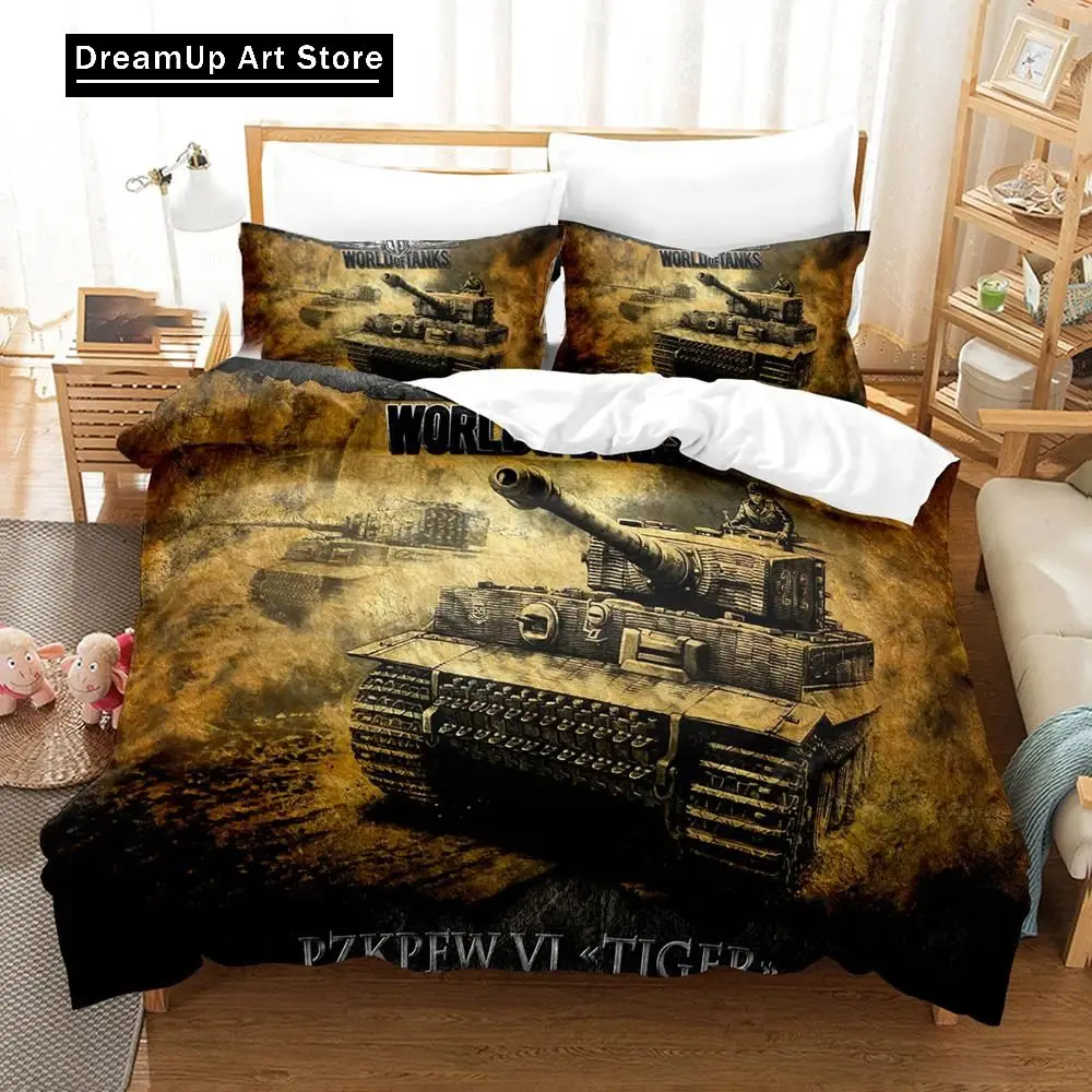 3D Print World of Tanks Bedding Set Boys Girls Twin Queen Size Duvet Cover Pillowcase Bed Kids Adult Home Textileextile