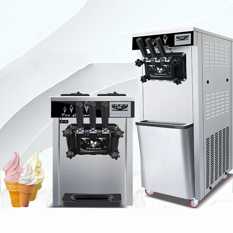 Ice Cream Machine GQ-618CTB Commercial Desktop Vertical Small Automatic Home Soft LCD Panel Puffing Maker Countertop Cylinder