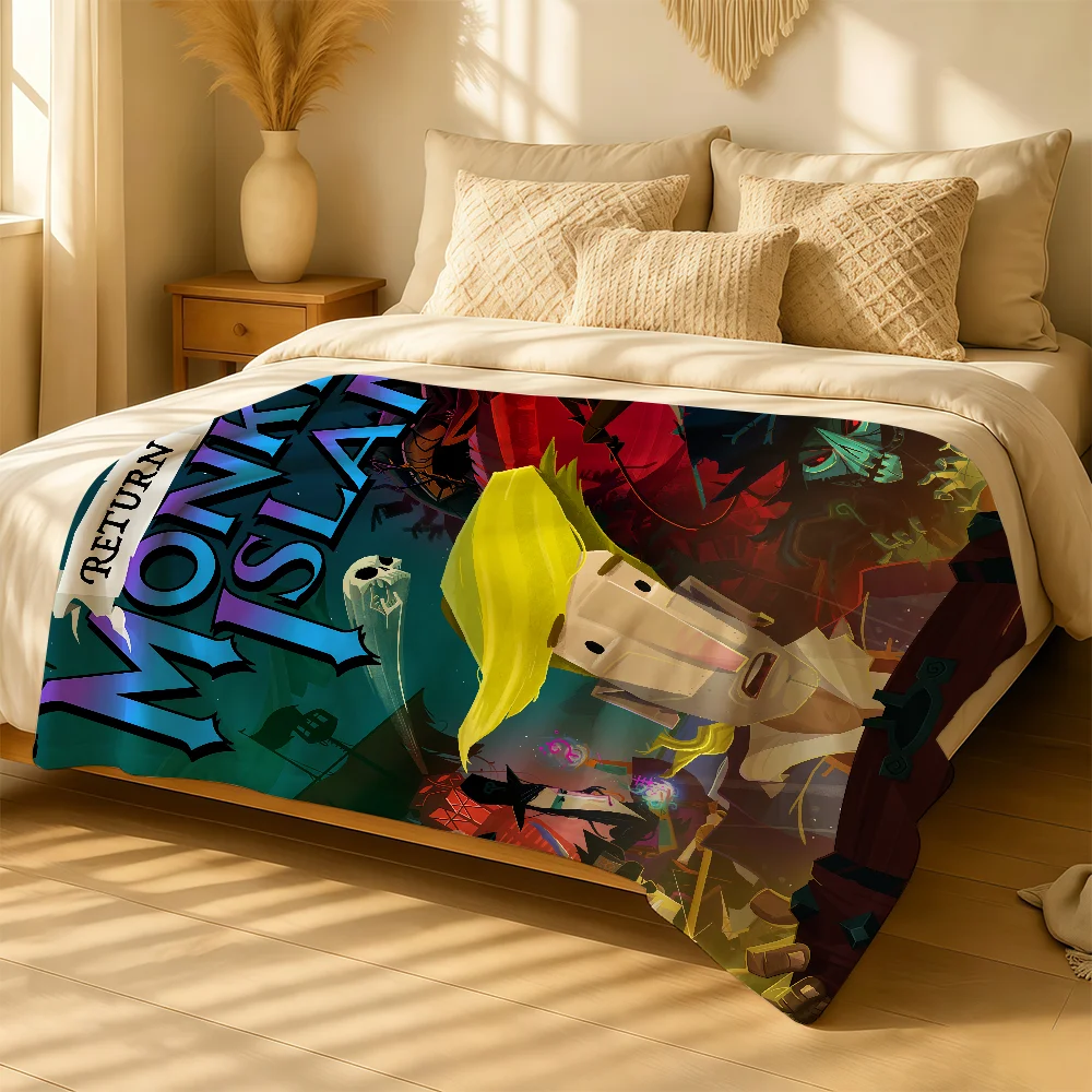 Return To M-Monkey I-Island Blanket For Soft Warm Knee For Bedroom Living Room Bed Sofa Camping Picnic Office Gift Throw