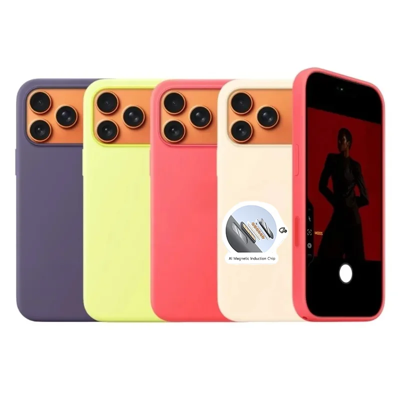 1:1 Original Skin-friendly Touch Liquid Silicone Soft Case For IPhone 17 Pro Max 17 For Magsafe Charge Animation AI Button Cover - view 2