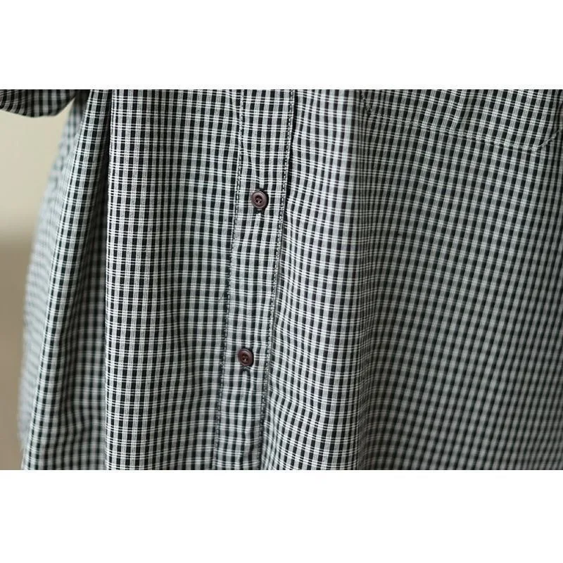 Chemise ample à carreaux pour femmes, vêtements d'extérieur d'automne, revers décontracté, manches longues, boutons, Cardigan, haut polyvalent