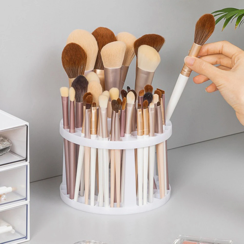

Makeup Brush Holder 49 Hole for Cosmetics Drying Pen Make Up Brushes Painting Storage Box Table Organizer Tools Storage Holder