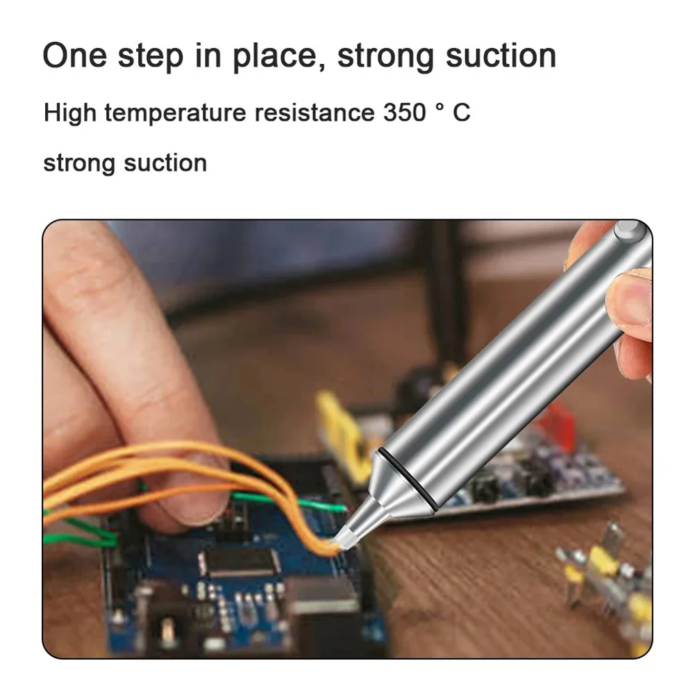 Portable Desoldering Pump with Silicone Nozzle for Efficient Solder Removal from PCBs and Electronic Components