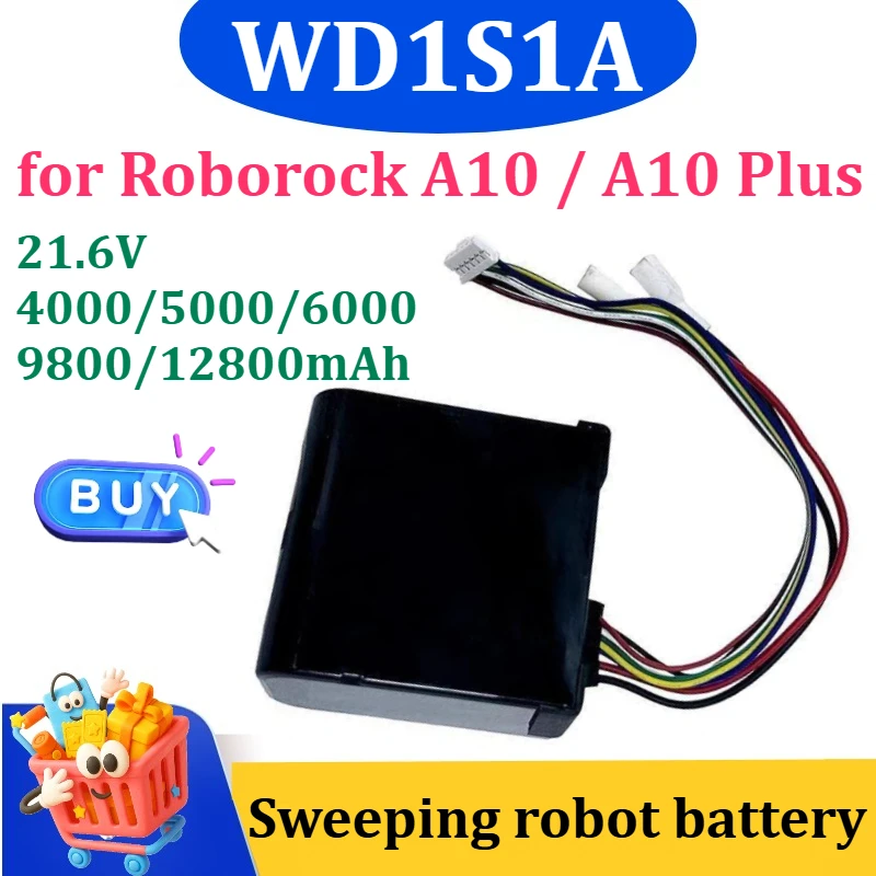 New 21.6V 4000/5000/6000//9800/12800mAh Li-ion Battery for Roborock A10 / A10 Plus Wet Dry Vacuum WD1S1A