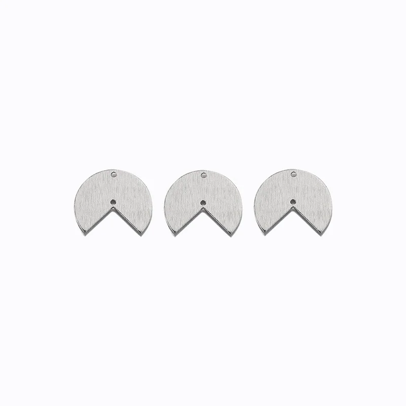 10PCS Raw Brass Silver Plated Textured Fan Shape Connectors Circle Cut Blank Charms For DIY Earrings Jewelry Making Supplies