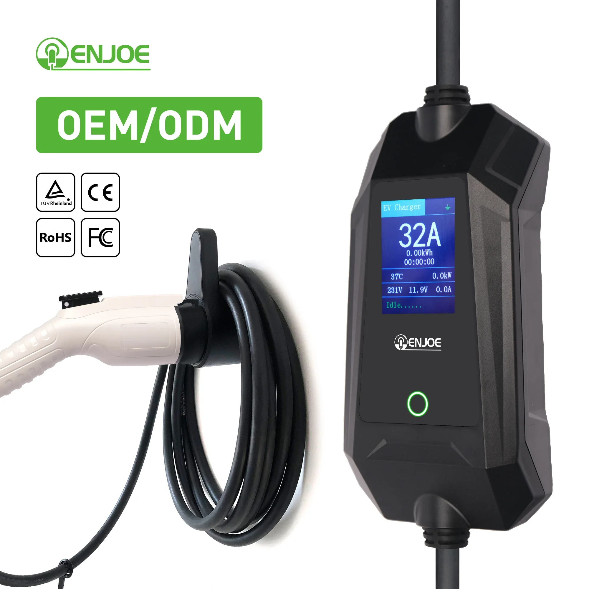 

Portable EV Charger Type 1 SAE J1772 Type 2 GBT to Schuko 16A Single Phase 240V AC 5 meters cable Charger EV with LED indicator