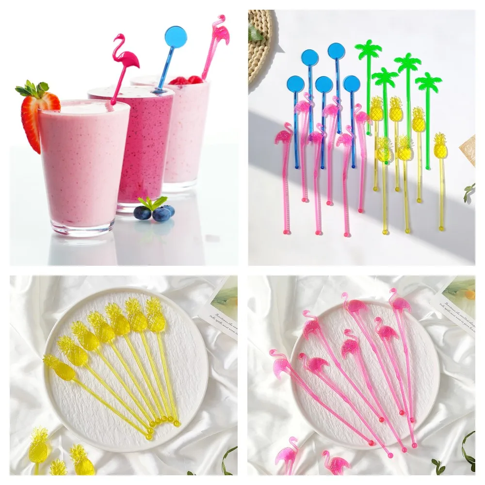 6/10 Pz Hawaii Flamingo Stir Sticks Ananas Cactus Cocktail Drink Caffè Swizzle Sticks Compleanno Tropicale Aloha Party Decor