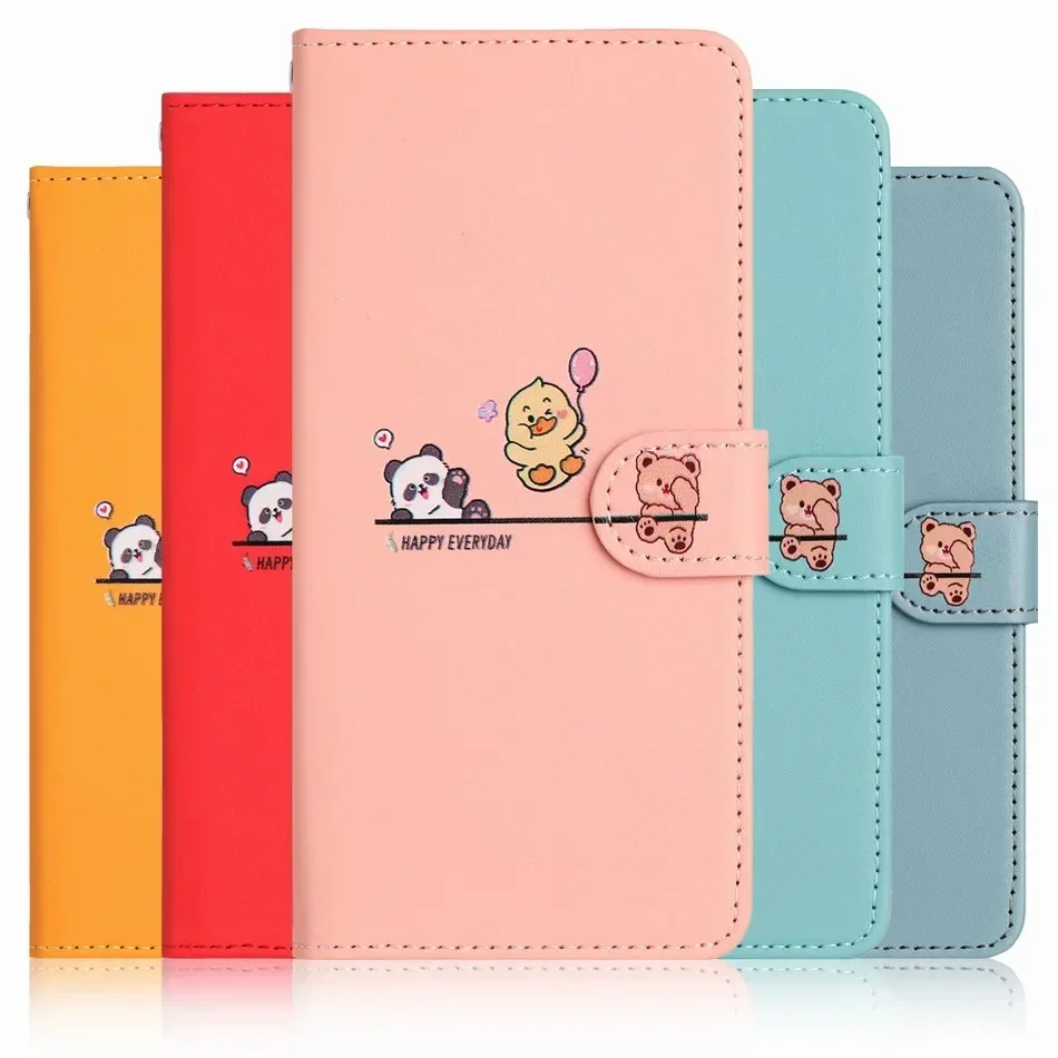 

Pop Cute Pig Duck Case For Samsung Galaxy S24 S23 S22 S21 S20 FE S30 Plus Ultra 5G Photo Frame Wallet Card Slots Leather Cover #