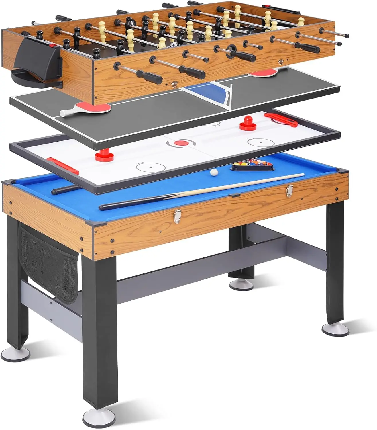 Multi Game Table, Combination Game Table Set for Adults and Kids, Combo Games Table for Home, Game Room w/Soccer, Billiards Tabl