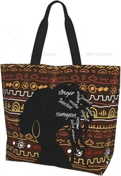 Sac à provisions portable pour femmes, sacs bohèmes africains, sac à poignée de rangement américain, sacs initiés par les femmes noires, fourre-tout africain