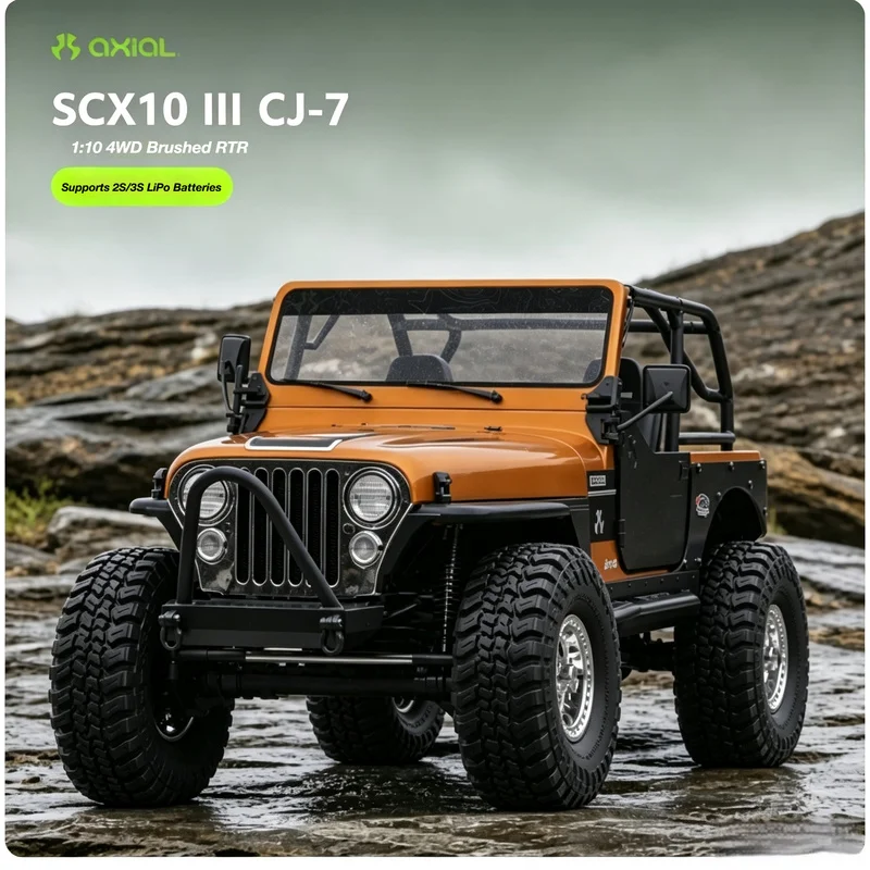 Axial 1/10 Scx10 Iii  Cj-7 4wd Brushed 3s Scale Performance Rc Rock Crawler Off Road Terrain Rtr Remote Control Hobby Vehicle