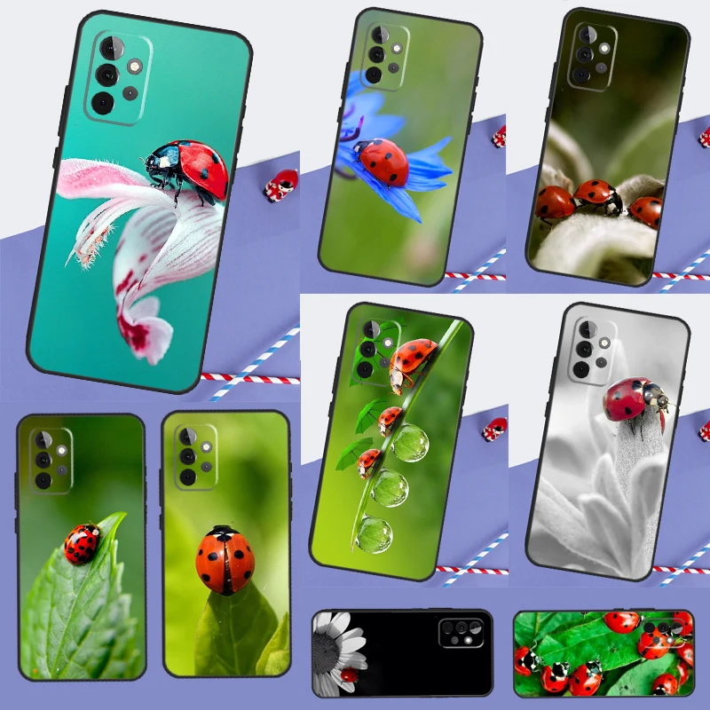 Seven-Star Ladybug Phone Case For Samsung Galaxy A34 A54 A14 A32 A12 A13 A33 A22 A52 A72 A23 A53 A73 A51 A71