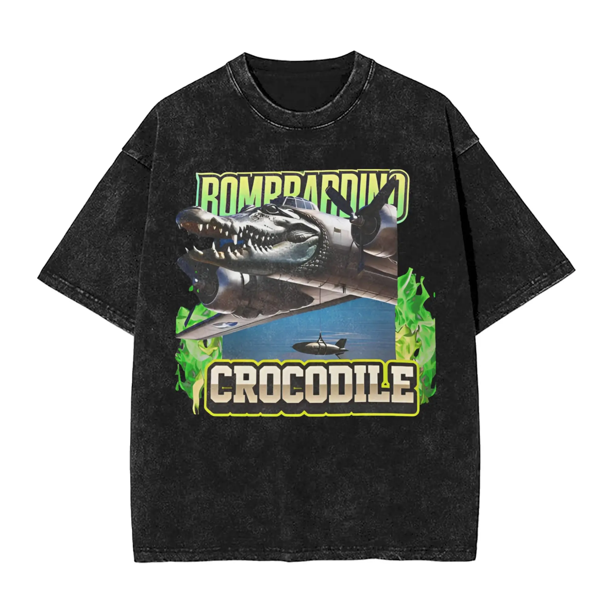 

Забавная футболка Bombardino Crocodile с мемом рептилий, модные футболки с короткими рукавами, потрясающие топы, пляжная повседневная одежда с круглым вырезом, одежда большого размера