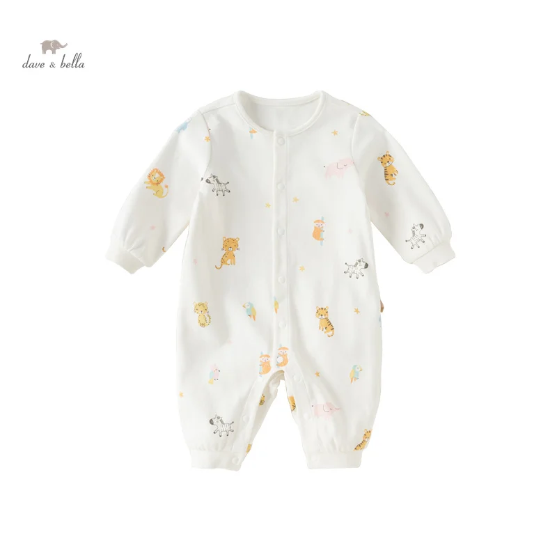 Dave Bella Baby Jumpsuit Romper Newborn Creeper 2024 Spring New Boys Girls Casual Fashion Animal Print Cotton Cute DB1248537