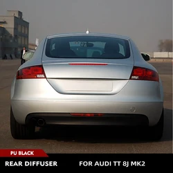 For Audi TT Base 8J MK2 2008 2009 2010 PU Black Car Rear Bumper Lip Diffuser Spoiler Car Rear Bumper Racing Spoiler Body Kits