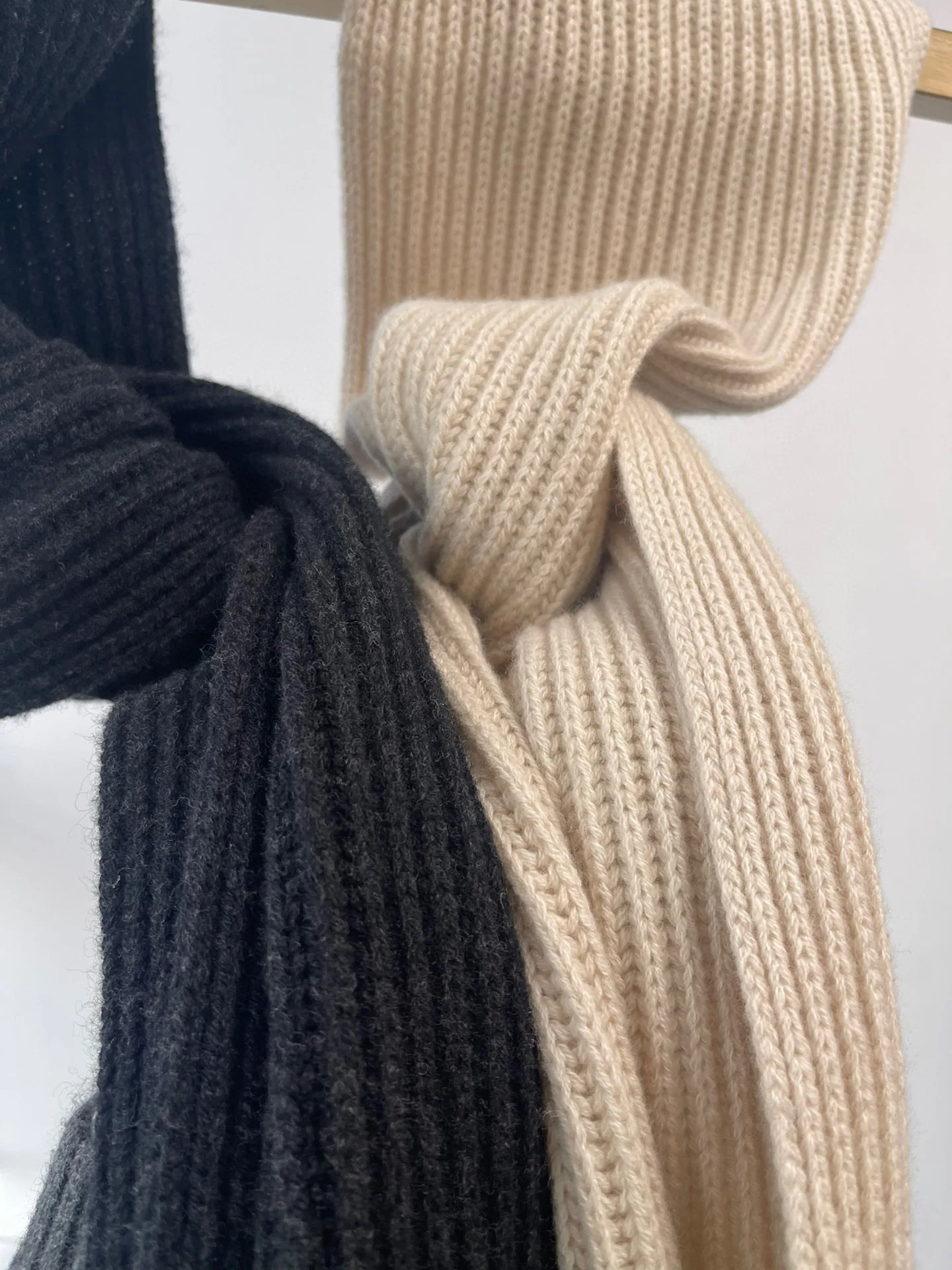 Fall Winter 100% Cashmere Beaded Long Scarf