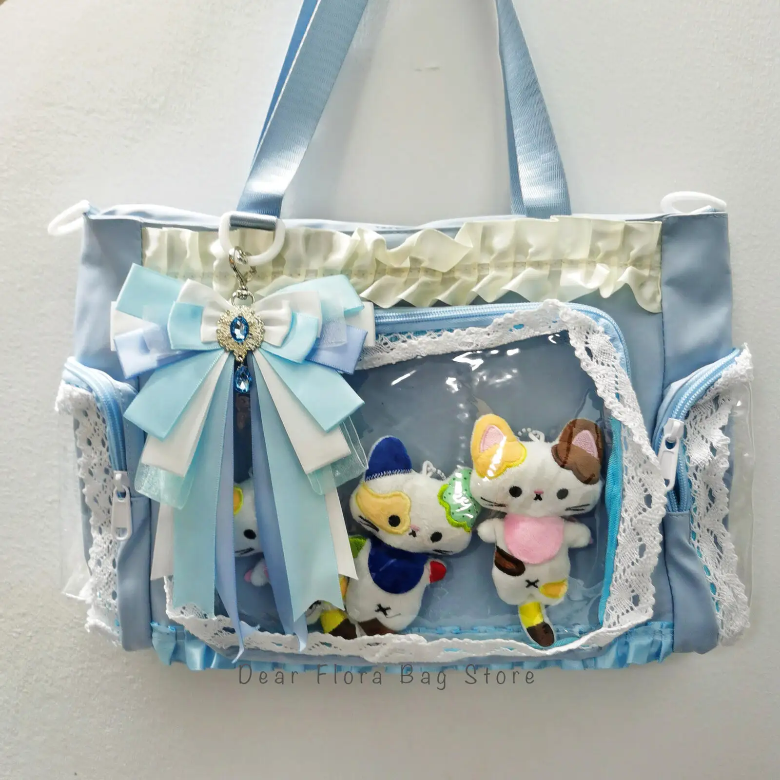 Double Layer Ribbon Bow Pendant Ita Bag Decoration Accessories DIY Handmade Lolita Pain Bag Lucky Pendant Anime Merch Cute Gift