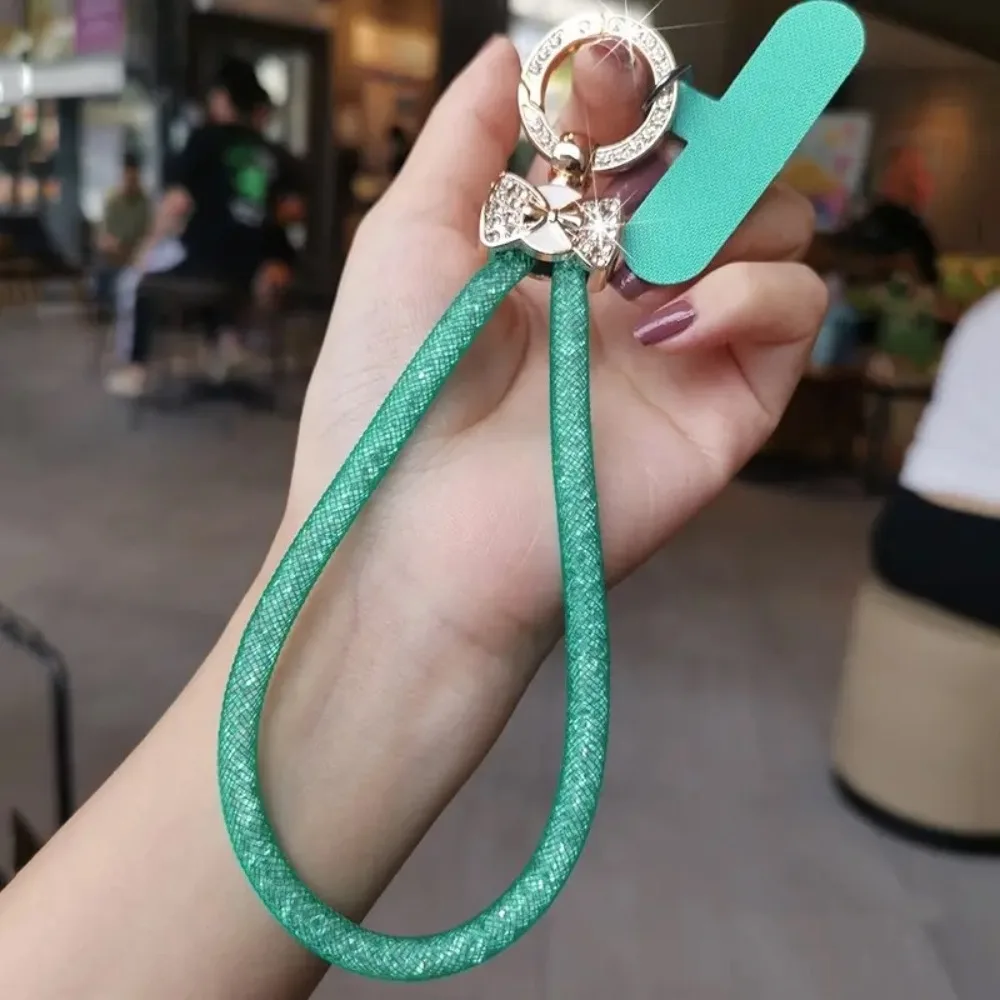 

Сетчатая сумка с узлом-бабочкой, подвесная веревка для телефона с бриллиантами, подвесная цепочка с ручным орнаментом, чехол для телефона в стиле зажима