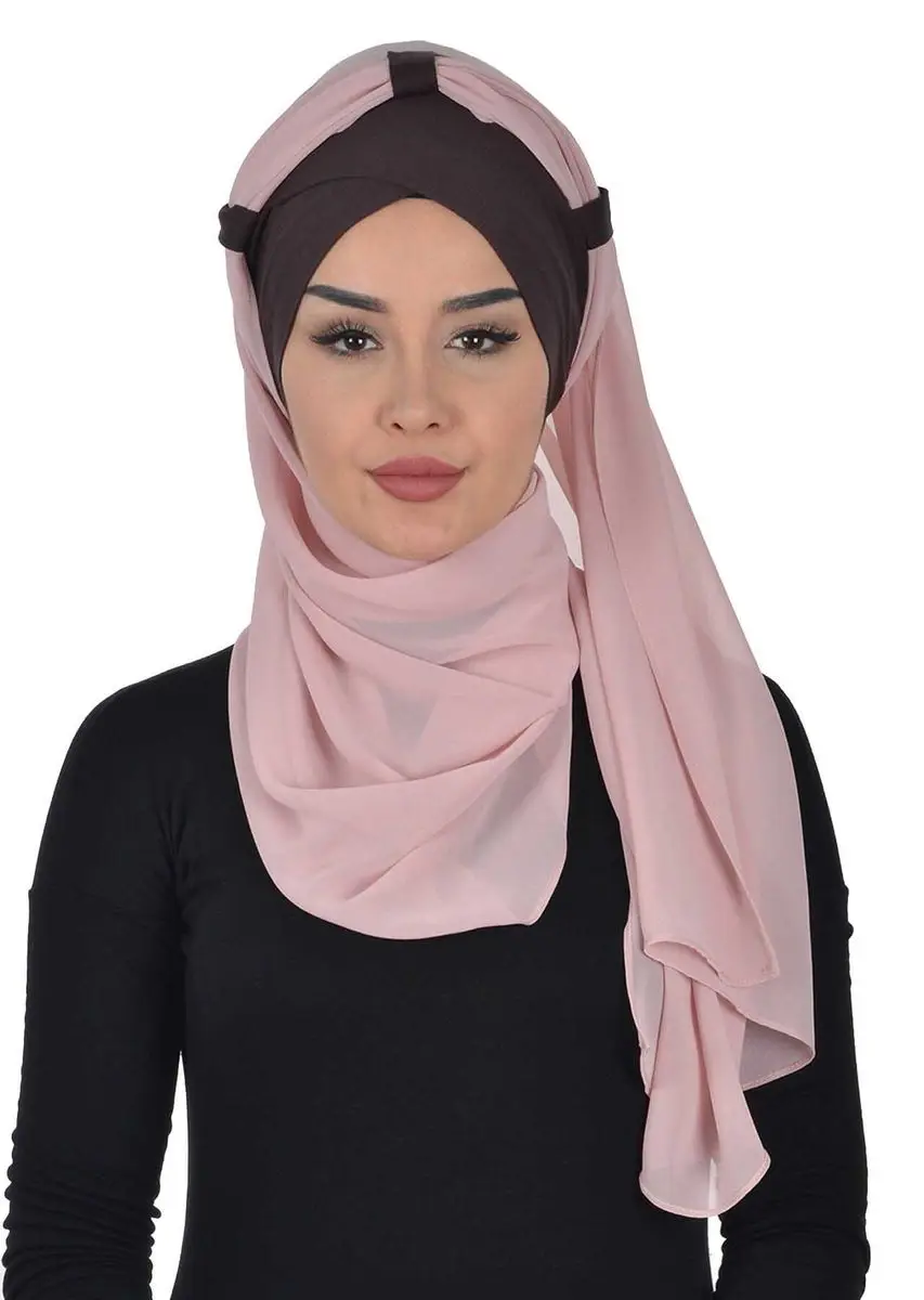 Chal de gasa de algodón peinado marrón