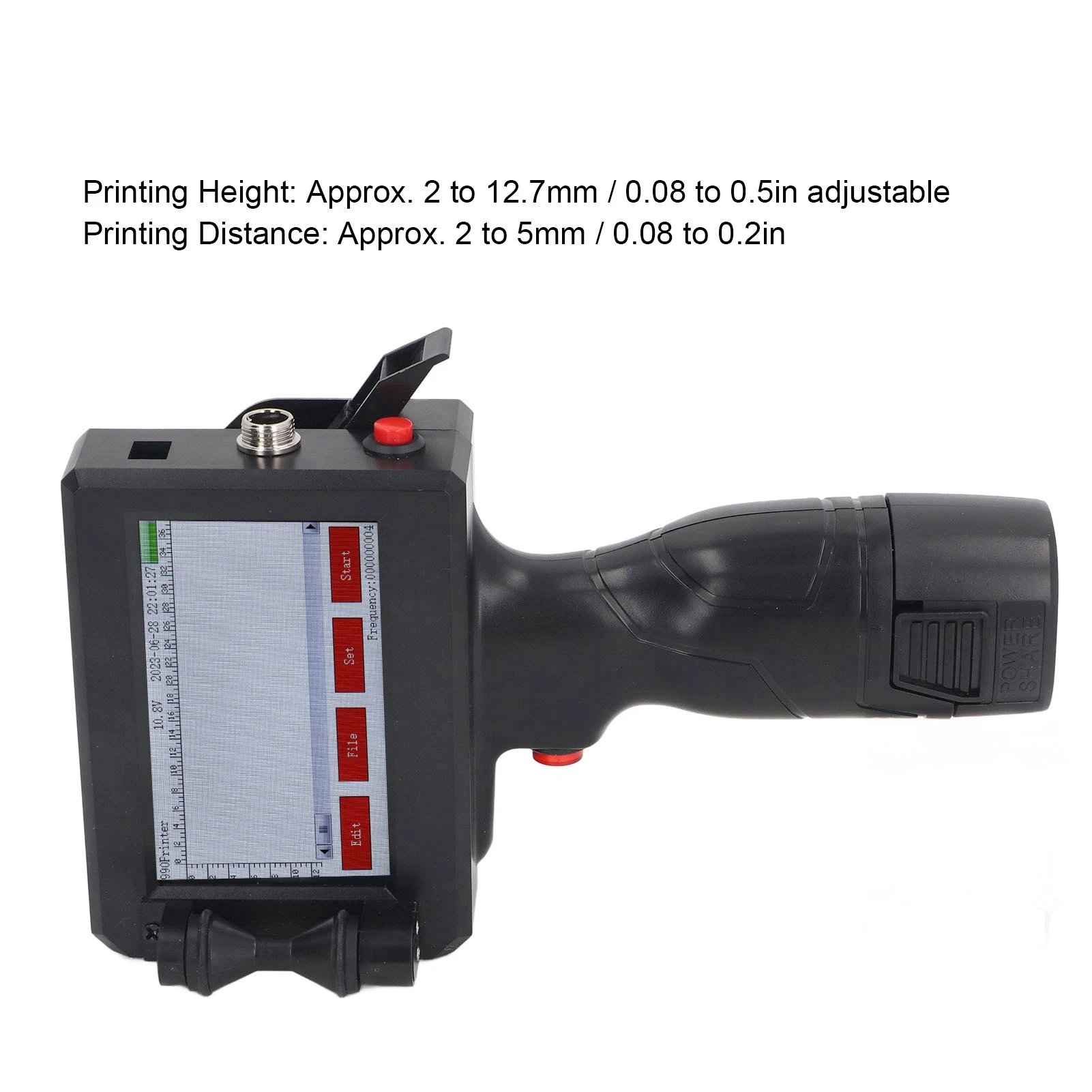 AC110‑240V Handheld Inkjet Printer Rechargeable Inkjet Printing Machine Multifunctional for Wood Acrylic Fabric Paper Plastic