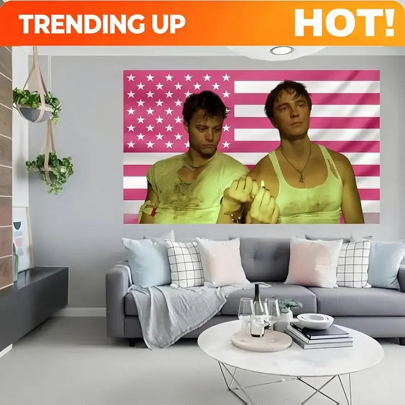 Customization Tapestry Flag Drew JJ Tapestry Pink Rafe America Funny Starkey Cameron Maybank Flag Dormitory, Bedroom And Living