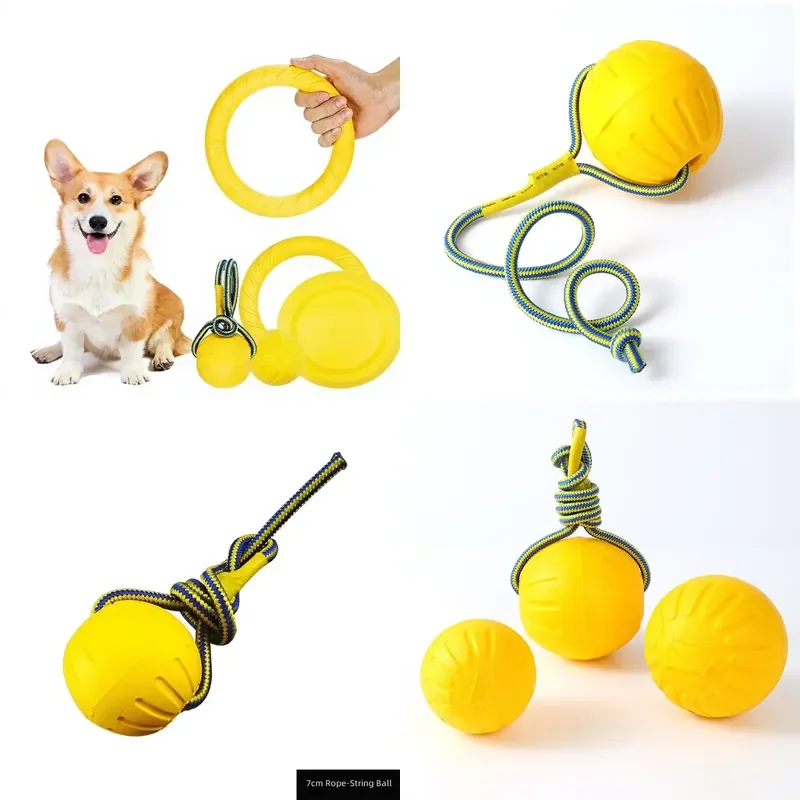 Durable Elastic Floating Soft Rubber Dog Molar Ball Training Chewing Pull Ring PVC for Bite Resistant Dog Toys