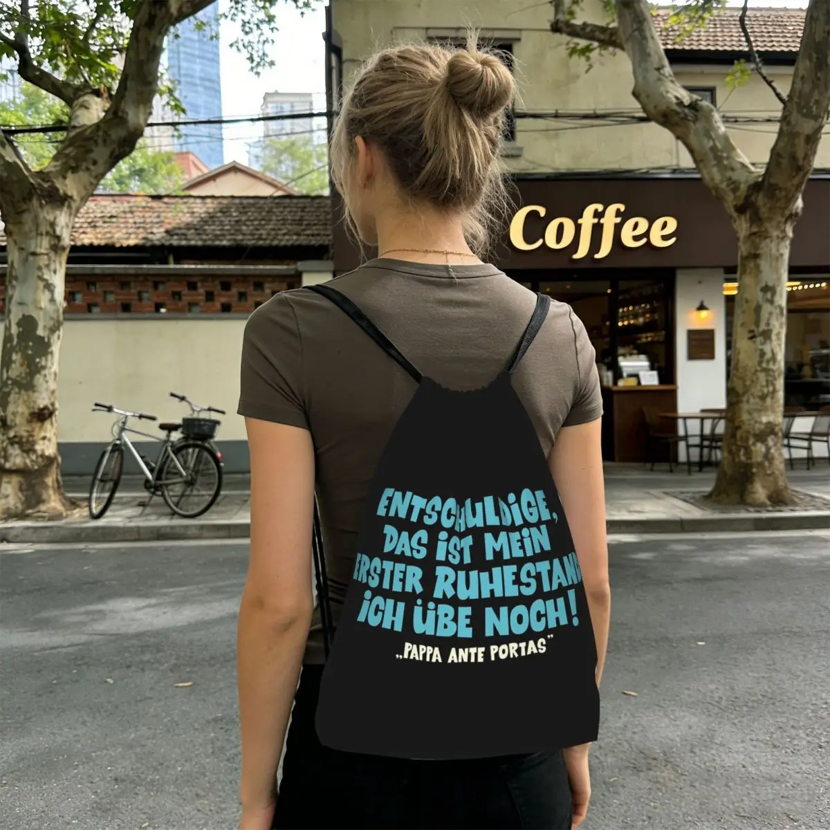 Loriot Pappa Ante Portas This Is My First Retirement Backpacks Casual Drawstring Bags Shoes Bag Book Bags for Travel Students