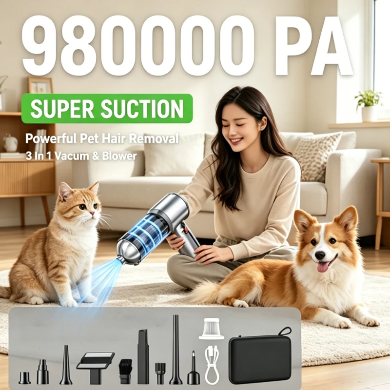 Car Vacuum Cleaner High Power Portable Handheld Wireless Brushless Motor Cleaning Machine Powerful Air Duster for Home Appliance