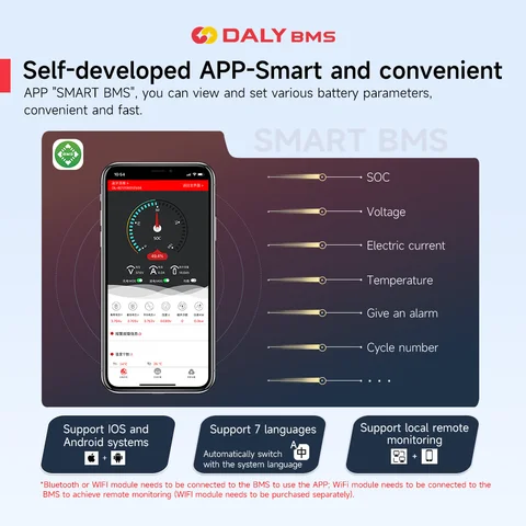 Daly Smart Lifepo4 BMS плата для аккумулятора 18650 - защита и управление — фото устройства