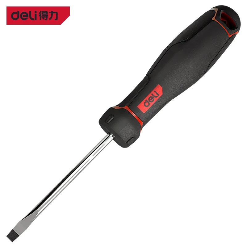 deli flat-head screwdriver extension rod S2 through-core screwdriver driver flat mouth with magnetic large [3*75mm] DL3440