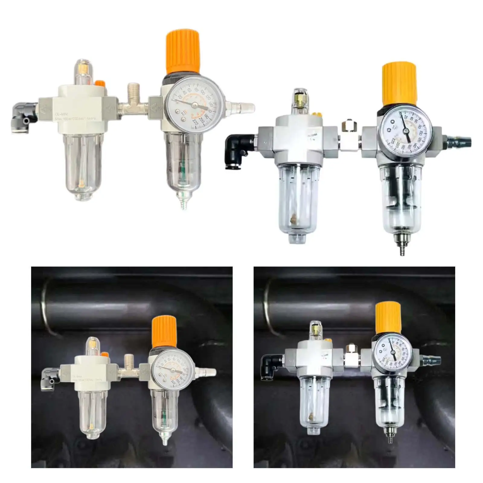 

Шиномонтажный сепаратор масла и воды с манометром Регулятор масляной воды Аксессуар для шиномонтажного устройства Регулятор давления 1/4 дюйма NPT
