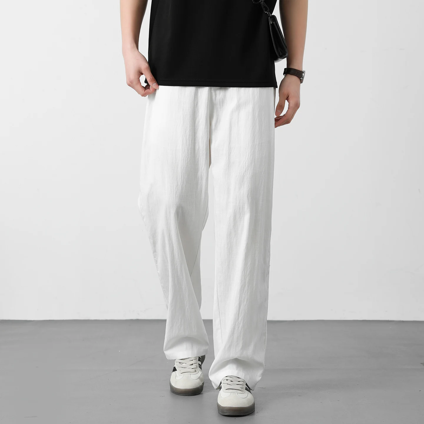 2026 summer brand business casual men's straight loose lyocell linen thin pants Comfortable breathable and lightweight trousers