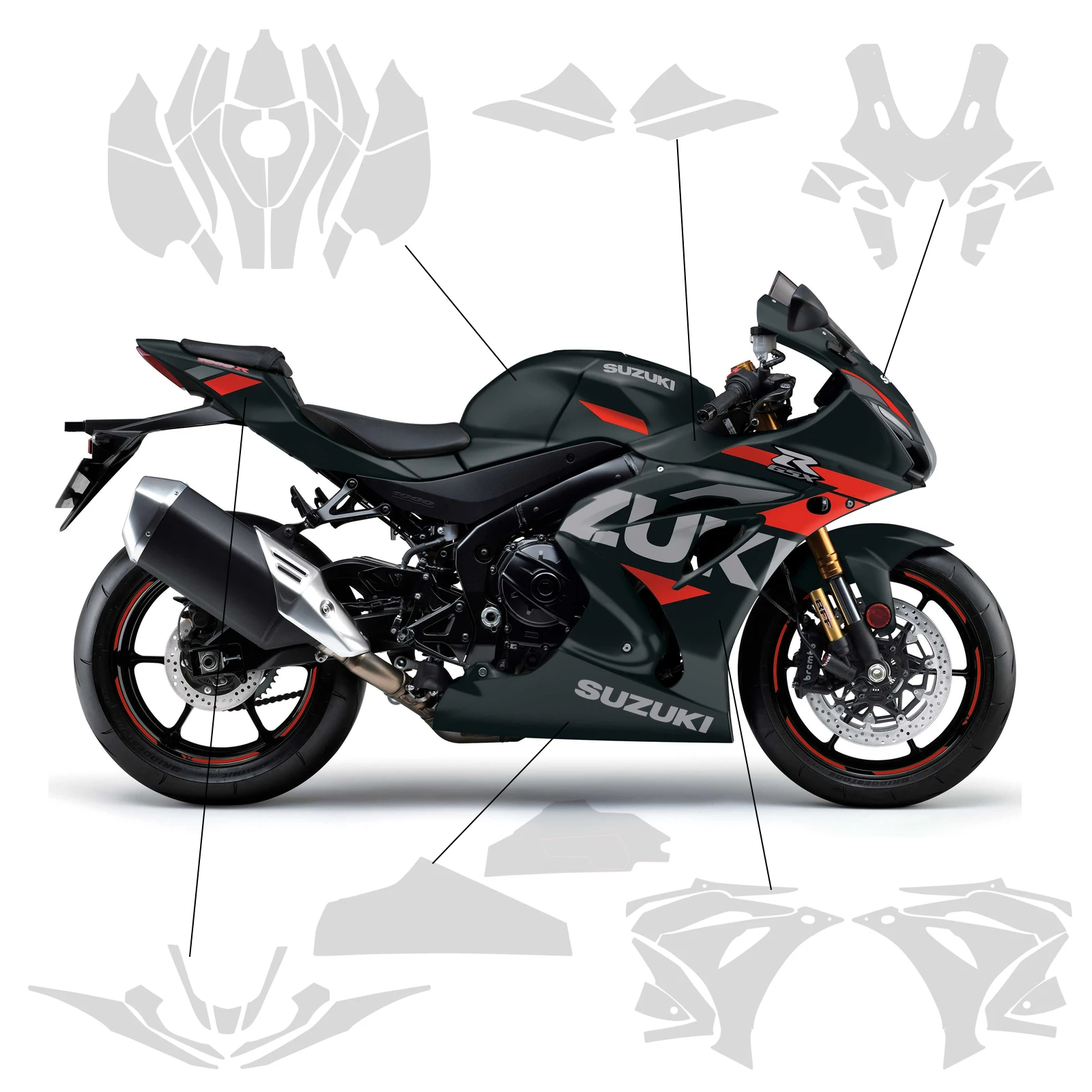 GSX-R 1000R Invisible Car Cover For SUZUKI GSXR 1000R Paint Protection Films Motorcycle PPF Anti-Scratch Fairing Protective Film