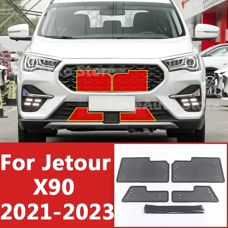 

For Chery Jetour X90 Plus X90 2020-2023 Car Front Insect Screening Mesh Front Grille Insert Net Carbon Steel Accessories