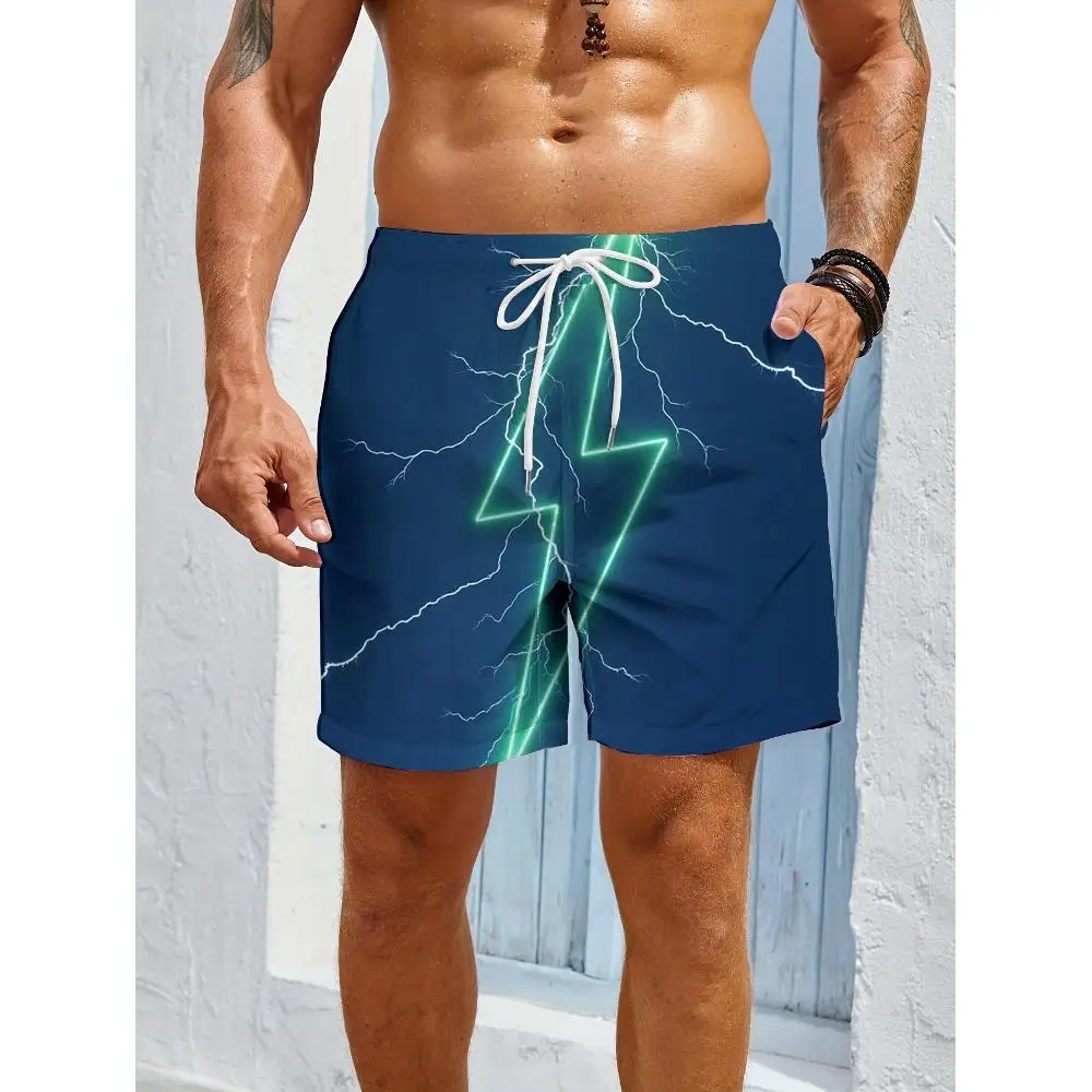 

1pcs Men's Short swim trunks2026 Summer 3D Printed Short sleeve Breathable Quick drying running Polyester Men's pants
