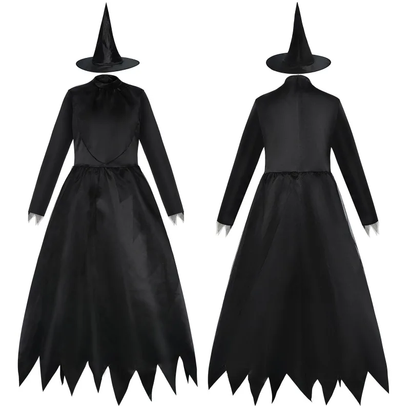 

2025 Black Witch Cosplay Costume | Gothic Robe with Dramatic Cape and Hood, Enchanted Stage Performance Dress for Themed Events