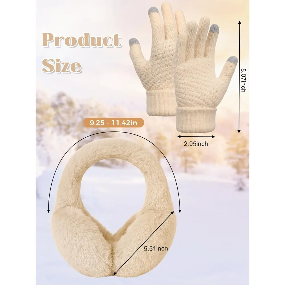 الشتاء الأذن يفشل قفازات للنساء طوي غطاء للأذنين الدافئة فو الفراء رقيق تدفئة يغطي عقال الطقس البارد #3