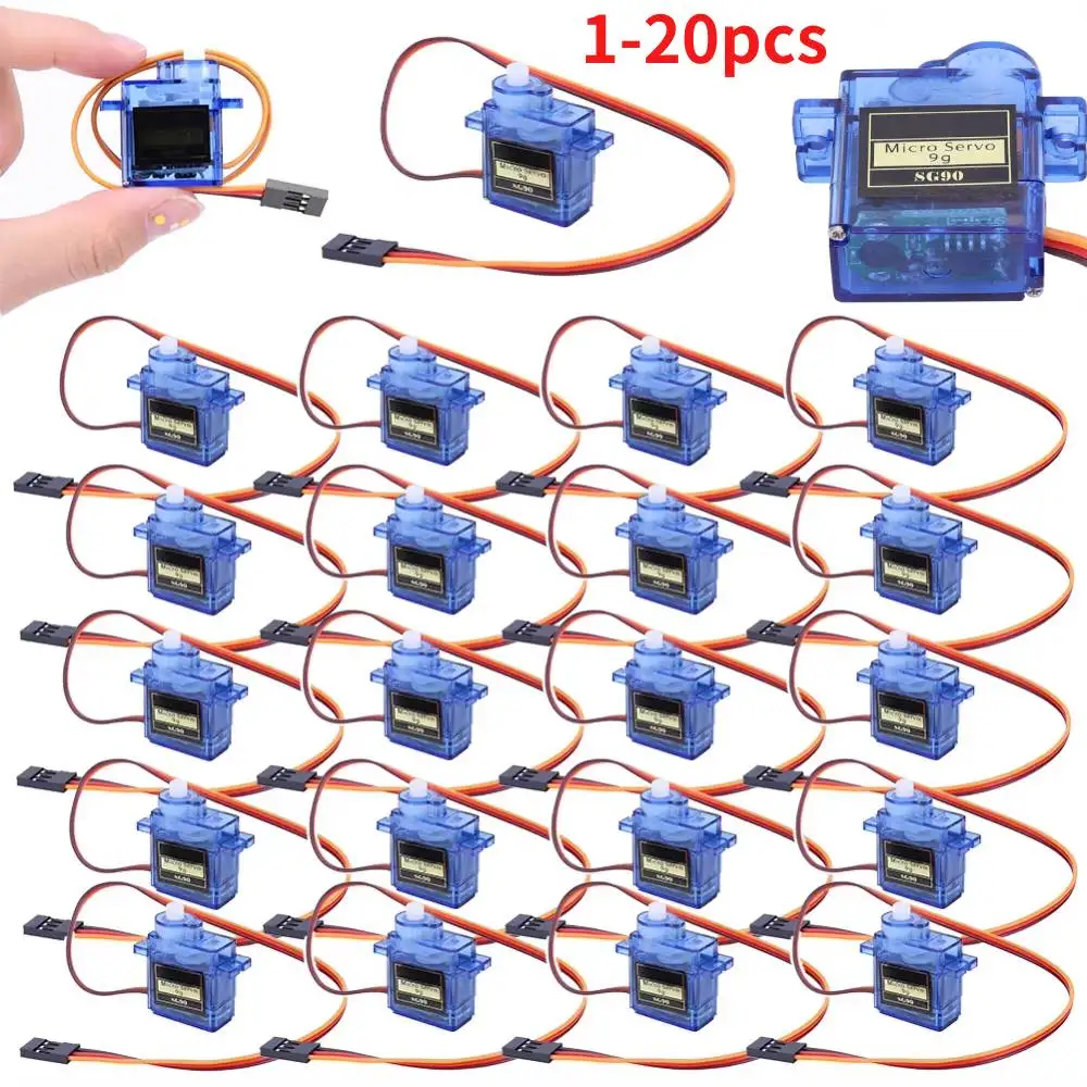 

1-20PCS SG90 9G Micro Servo Motor 180/360 Degrees For Fixed-Wing Micro Gear RC Robot Helicopter Airplane mini Car