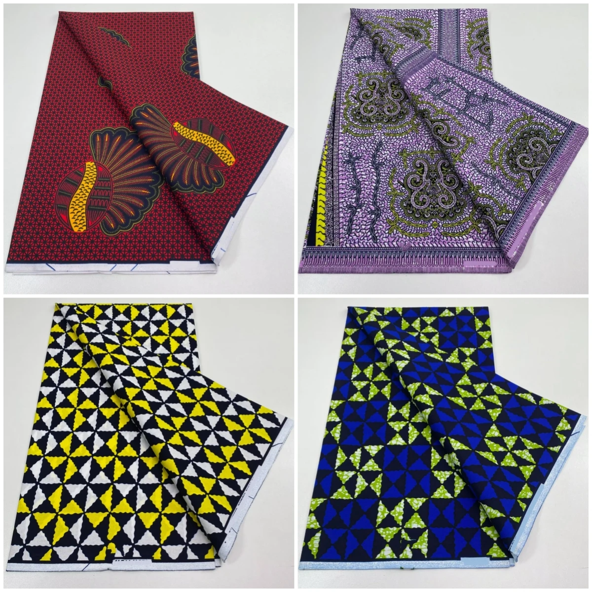

High Quality 100% Cotton Guaranteed African Real Wax Print Fabric 6yards Ankara Wax Batik Fabric Sewing Material N6112-1