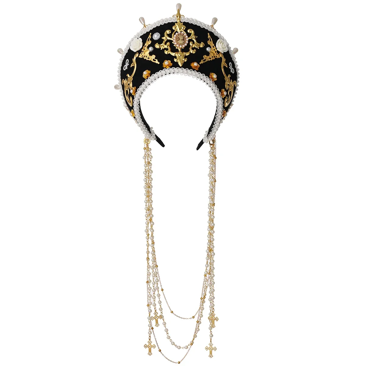 Tudor Crown Headpiece ผู้หญิงคอสเพลย์ยุคกลาง Coronet