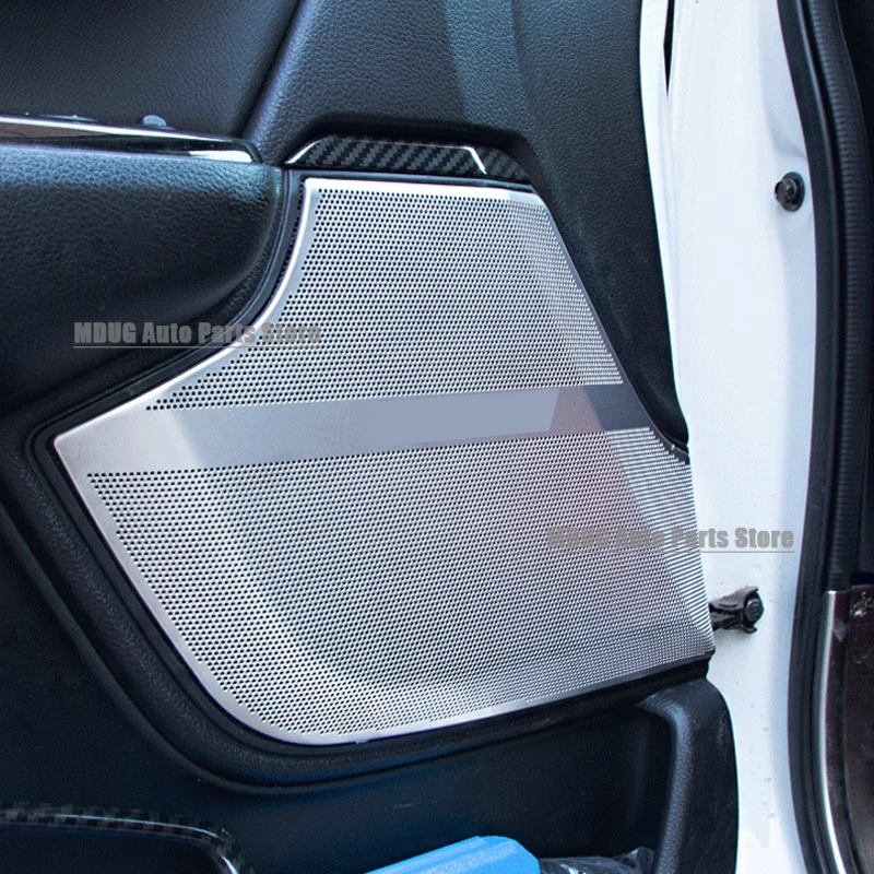 MDUG For Honda CR-V CRV 2017 2018 2019 Stainless Car Gate Door Loudspeaker Pad Audio Speaker Cover Trim Frame Sticker Accessorie