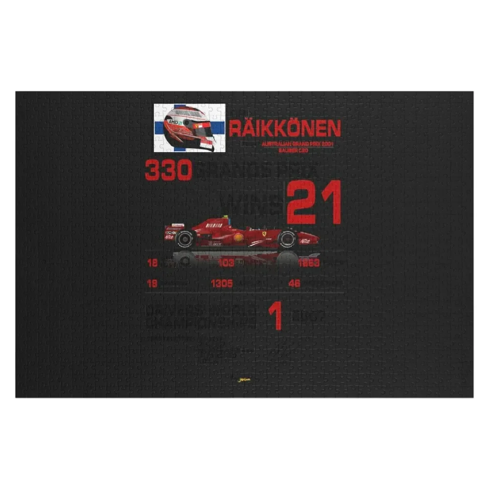 Kimi Raikkonen - F1 Stats with car & helmet design F1 Raikkonen T-Shirt F1 raikkonen Phone Jigsaw Puzzle