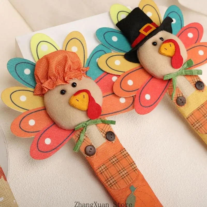 Truthahn-Kühlschrankgriffabdeckungen für Herbst-Küchen-Thanksgiving-Akzent 3XUF – Detail 3