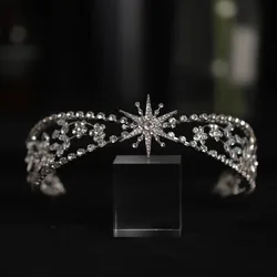 Luxury Crystal Tiaras And Crowns Rhinestone Flower Leaf Headband Crown For Women Bridal Wedding Hair Accessories Jewelry Crown