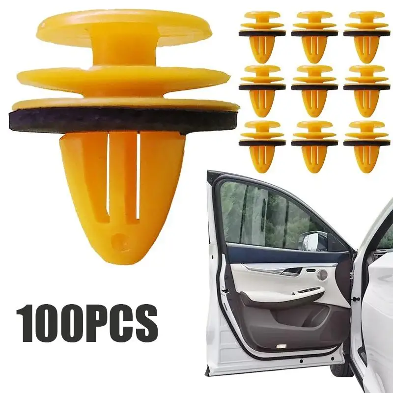 100 Pcs Door Trim Panel Retainer Clips Durable Plastic Fastener Rivets for  Accent Auto Interior Repair